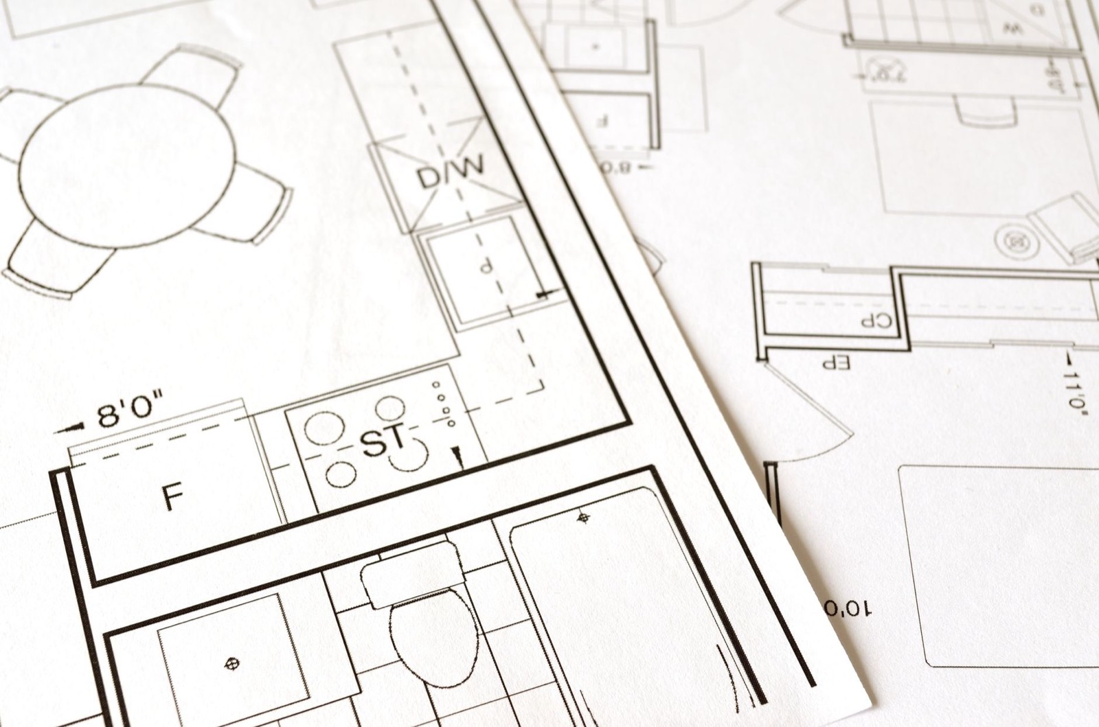 Plan architectural d'un relevé de l'existant dessiné à la main